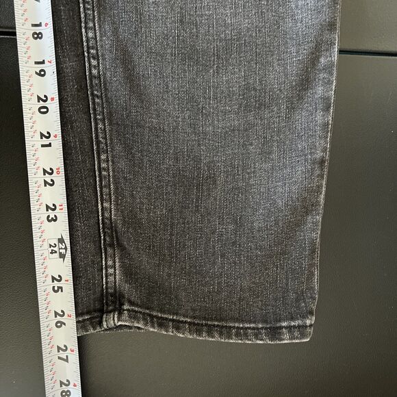 Chico’s Jeans 14 Charcoal Dark Wash Denim Boyfriend Ankle Leopard Patch Distress - Picture 12 of 13